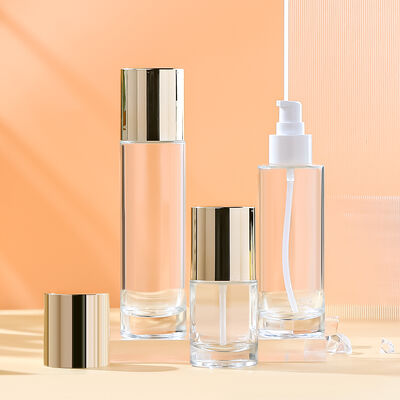 কাস্টমাইজযোগ্য কসমেটিক প্যাকেজিংয়ের জন্য পরিবেশ বান্ধব ফুটো-প্রমাণ পরিষ্কার কাঁচের বোতল