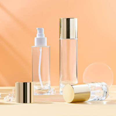 ত্বকের যত্নের প্যাকেজিংয়ের জন্য লিক প্রুফ কাস্টমাইজযোগ্য পরিবেশবান্ধব কাঁচের লোশন বোতল